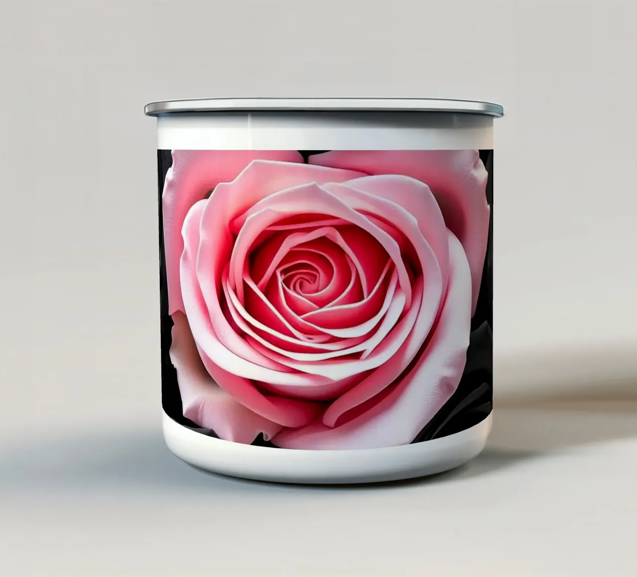 Rose_nere_rosa_1 tazza in smalto da Farb- und Blütenzauber by LK