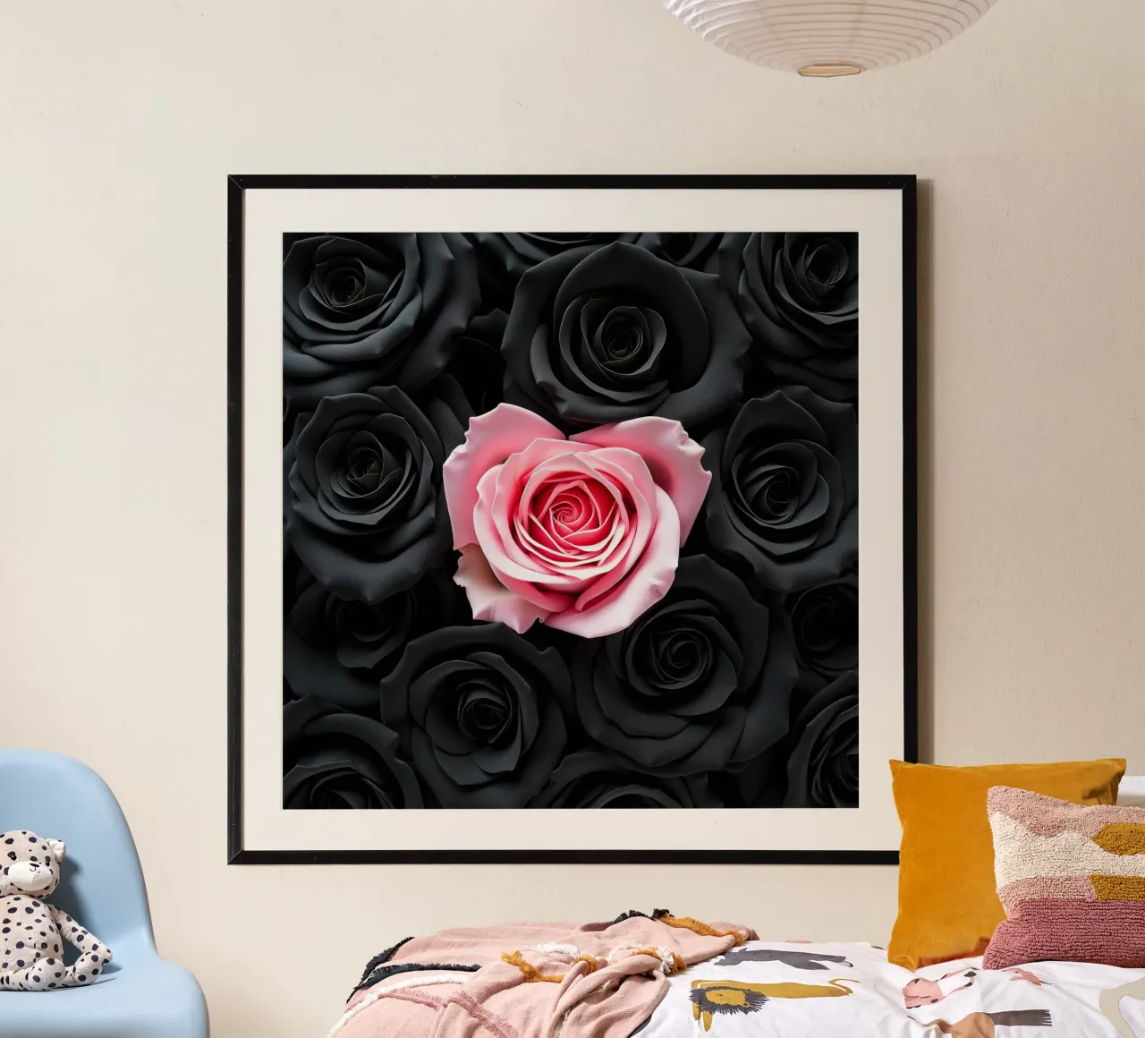 Rose_nere_rosa_1 poster con telaio in alluminio da Farb- und Blütenzauber by LK