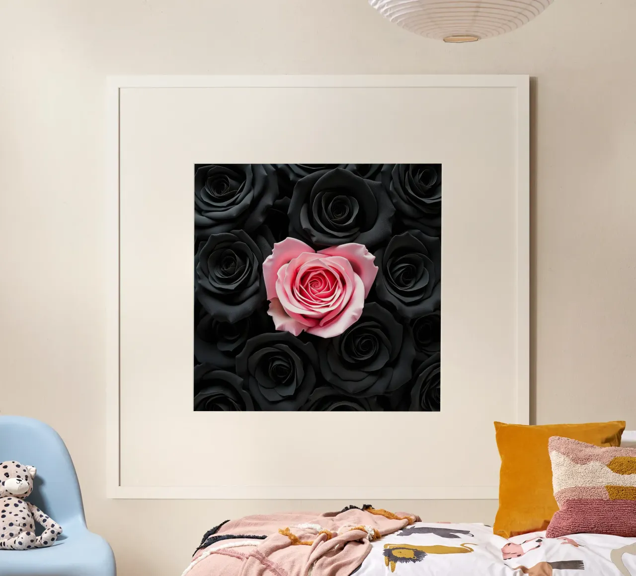 Rose_nere_rosa_1 poster con telaio in alluminio da Farb- und Blütenzauber by LK