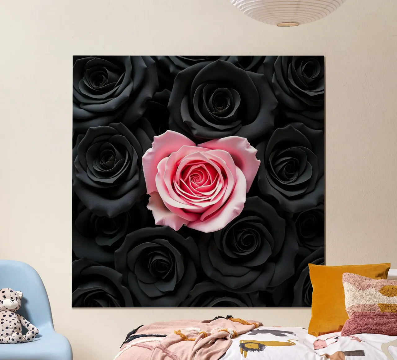 Rose_nere_rosa_1 poster con telaio in alluminio da Farb- und Blütenzauber by LK