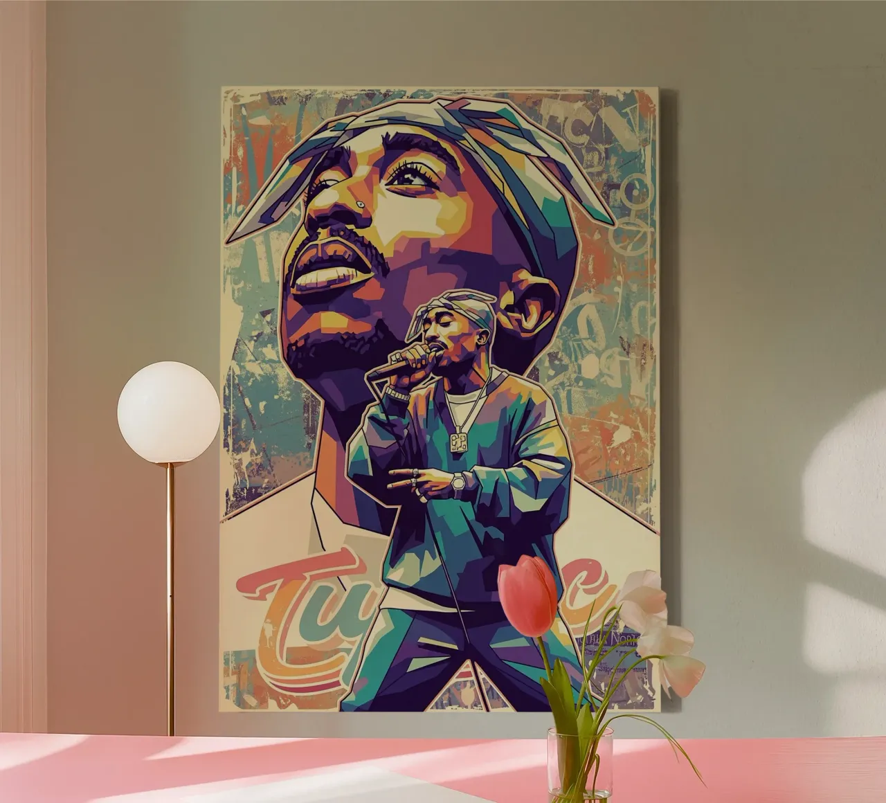 Tupac Shakur la leggenda tela con Cornice a cassetta da Hantamrata