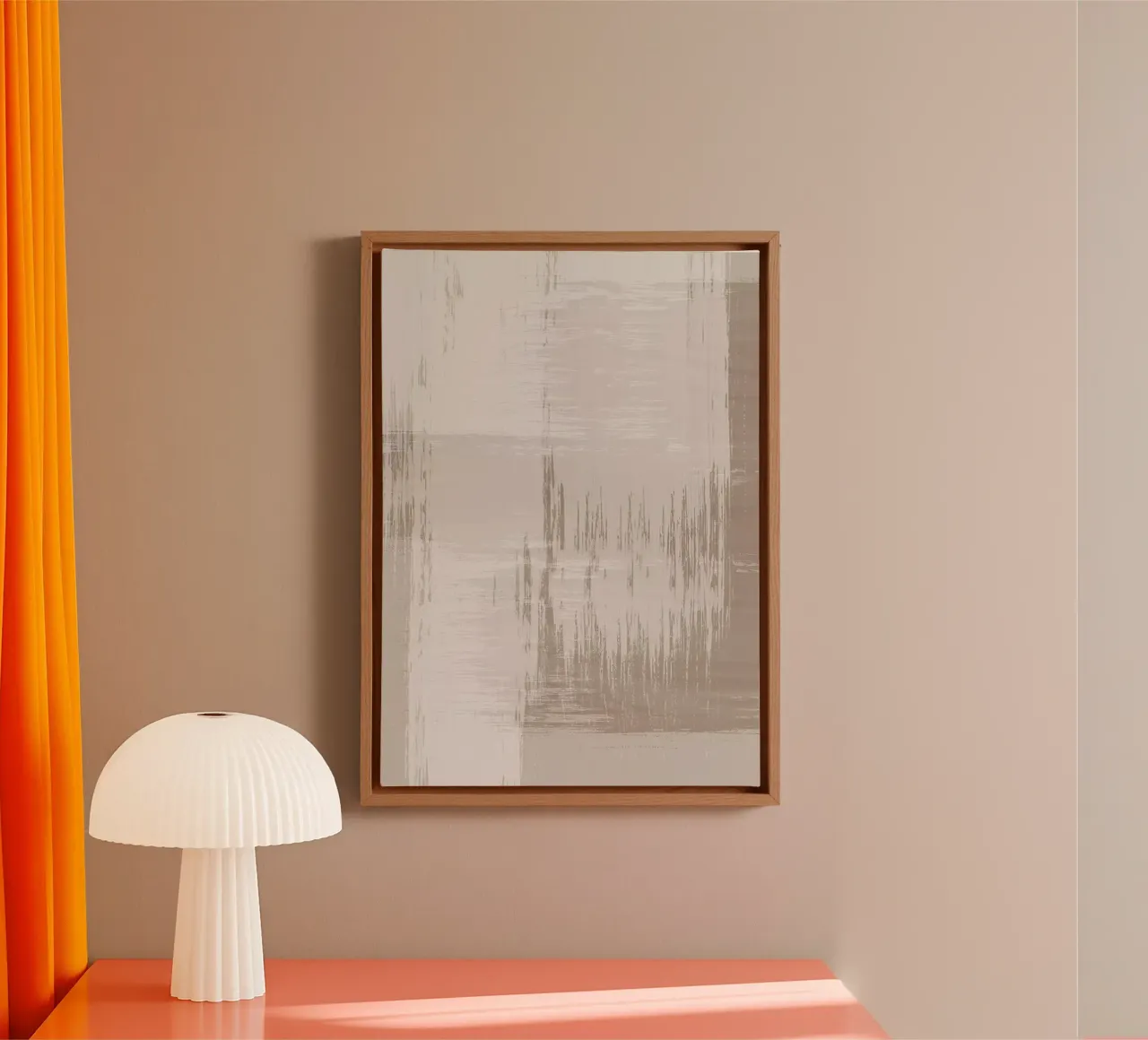 Surfaces 12 | Neutral Sand & Beige Brush Stroke Abstract tela con Cornice a cassetta da sabidussi