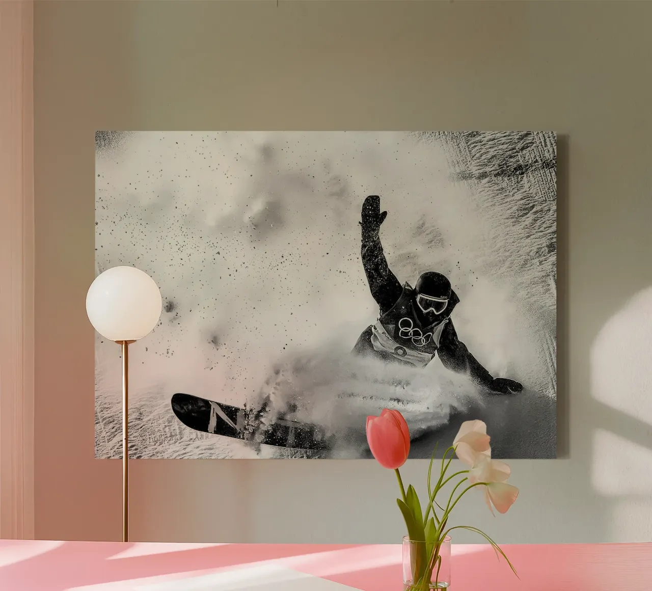 Sneeuwpoeder canvas met Baklijst van World of Pearce