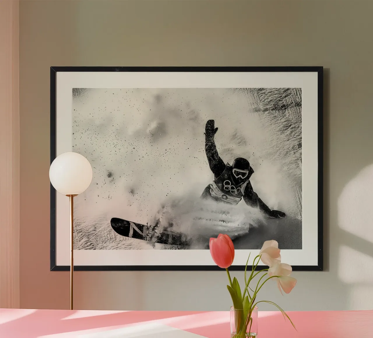 Polvere di neve poster con telaio in alluminio da World of Pearce