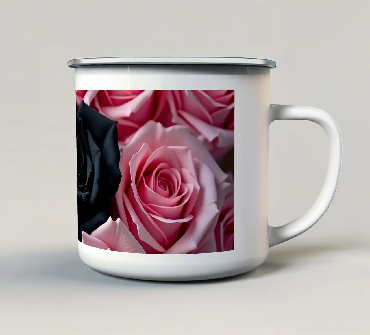 Rose_rosa_nero_1 tazza in smalto da Farb- und Blütenzauber by LK