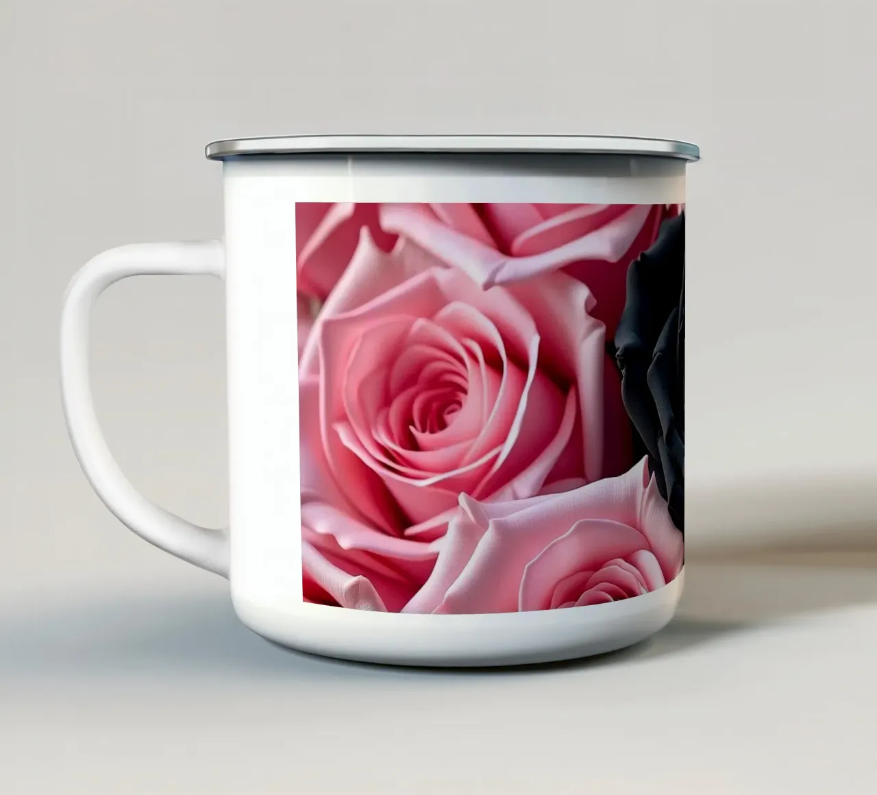 Rose_rosa_nero_1 tazza in smalto da Farb- und Blütenzauber by LK