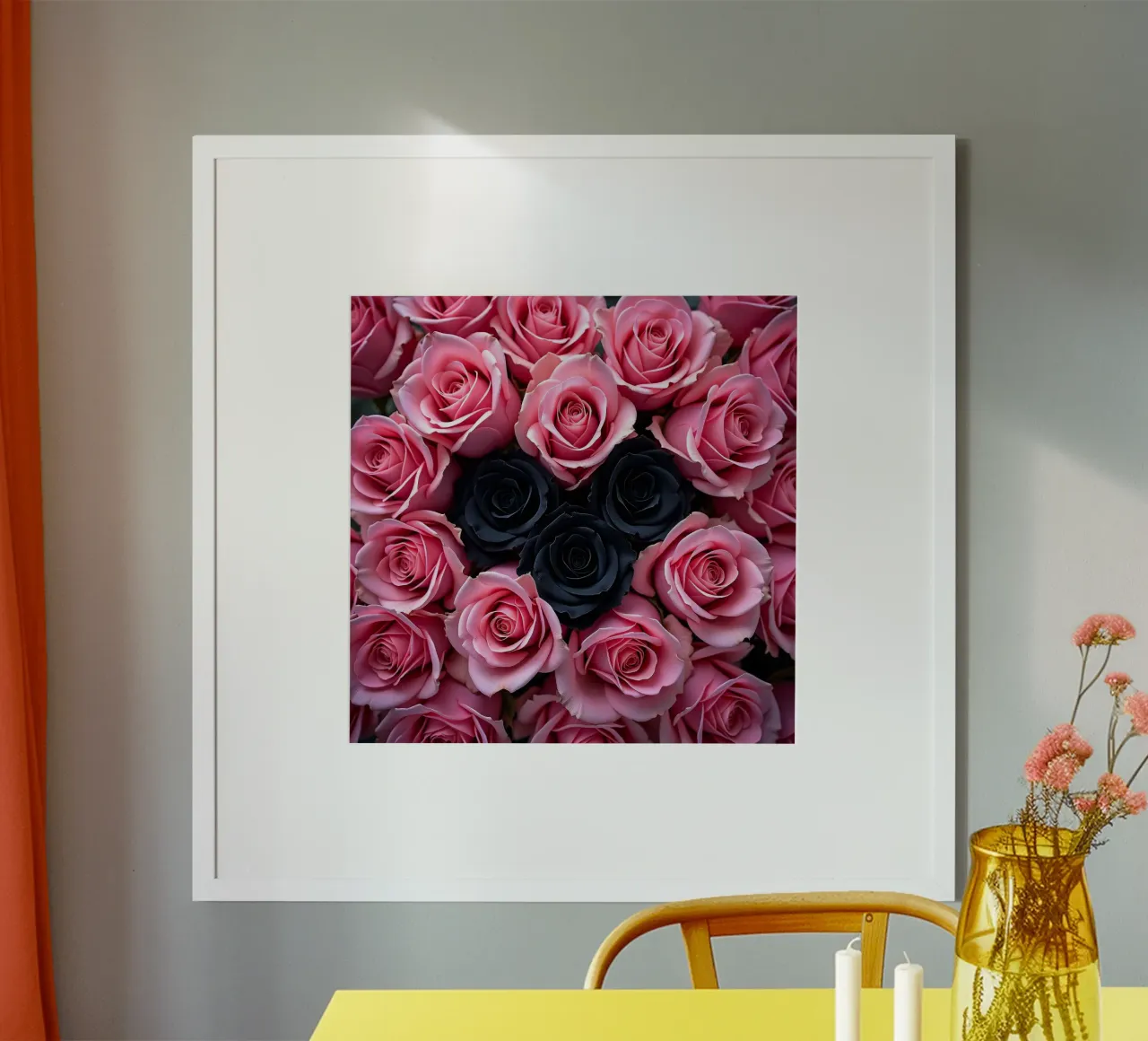 Rose_rosa_nero_2 poster con telaio in alluminio da Farb- und Blütenzauber by LK