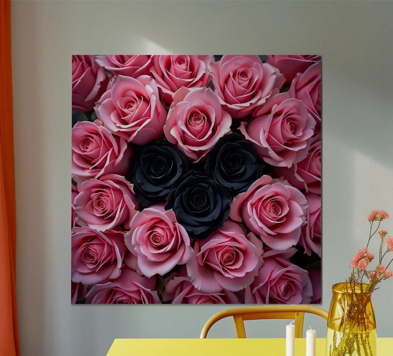 Rose_rosa_nero_2 poster con telaio in alluminio da Farb- und Blütenzauber by LK