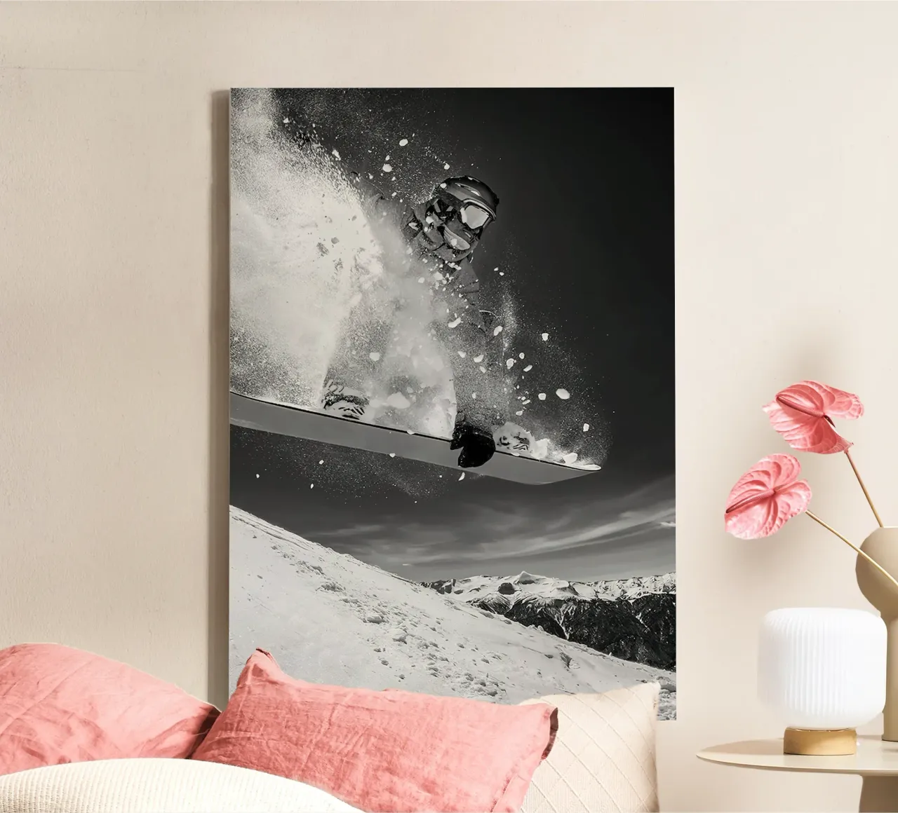 Springen in de lucht canvas met Baklijst van World of Pearce