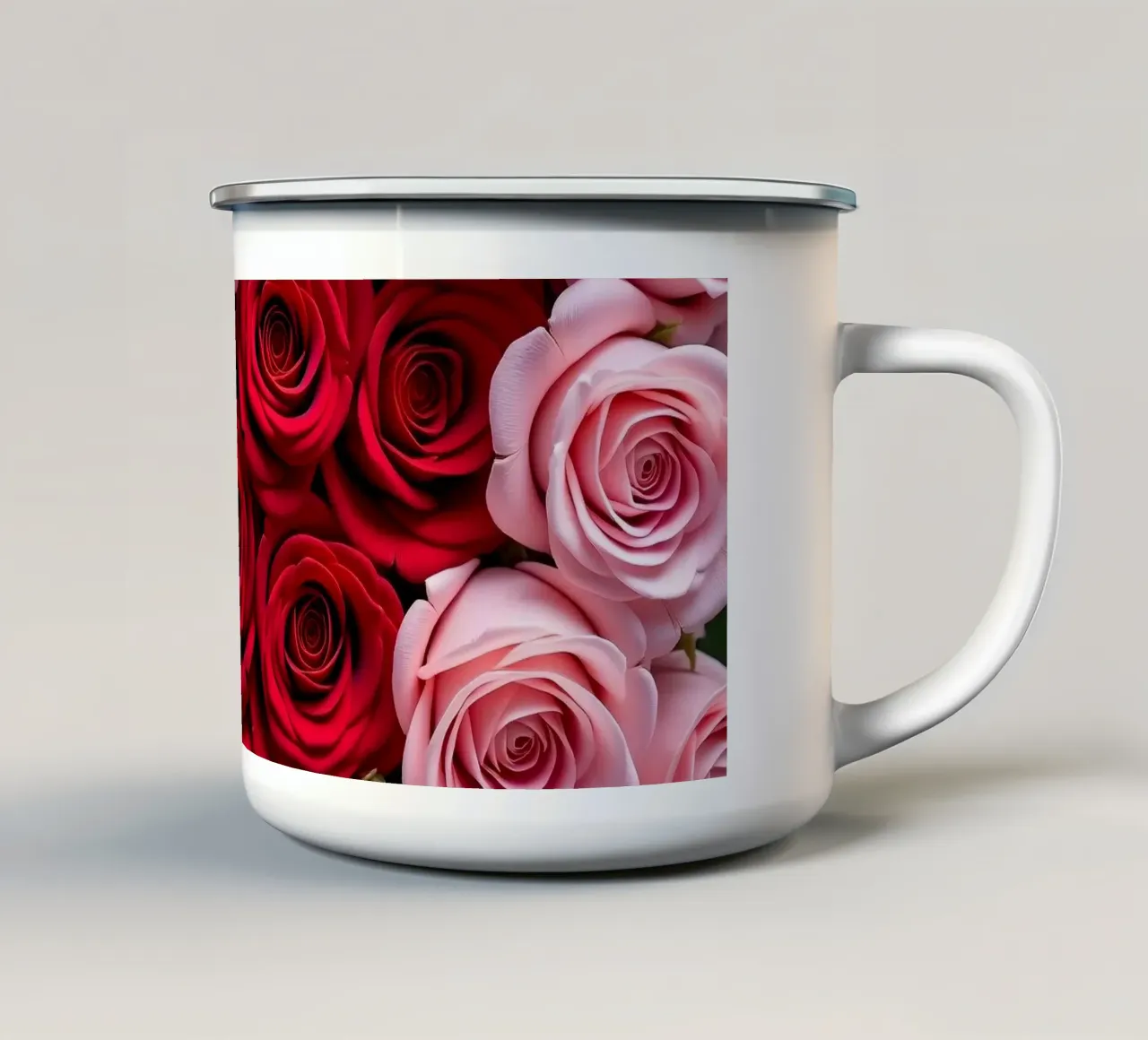 Rose_rosa_rossa_3 tazza in smalto da Farb- und Blütenzauber by LK
