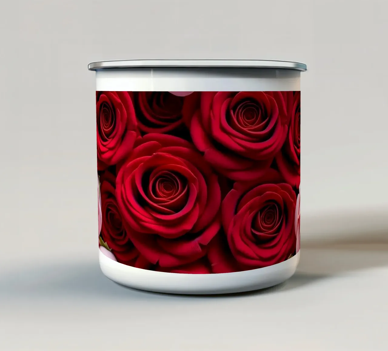Rose_rosa_rossa_3 tazza in smalto da Farb- und Blütenzauber by LK