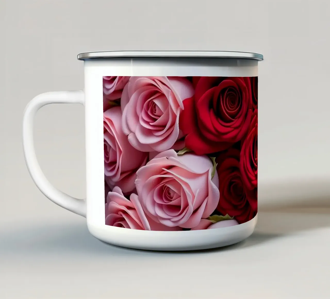 Rose_rosa_rossa_3 tazza in smalto da Farb- und Blütenzauber by LK