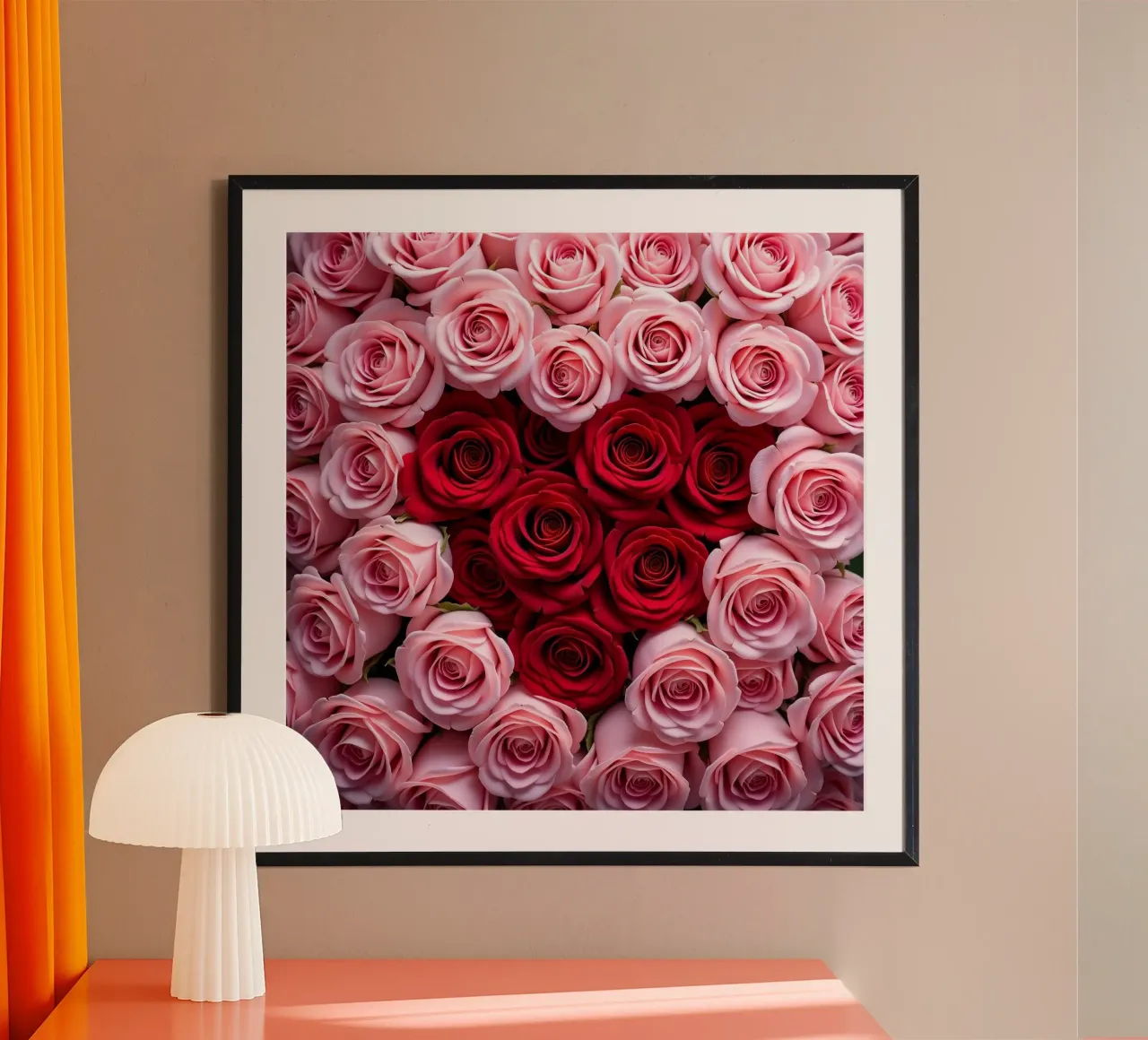 Rose_rosa_rossa_3 poster con telaio in alluminio da Farb- und Blütenzauber by LK