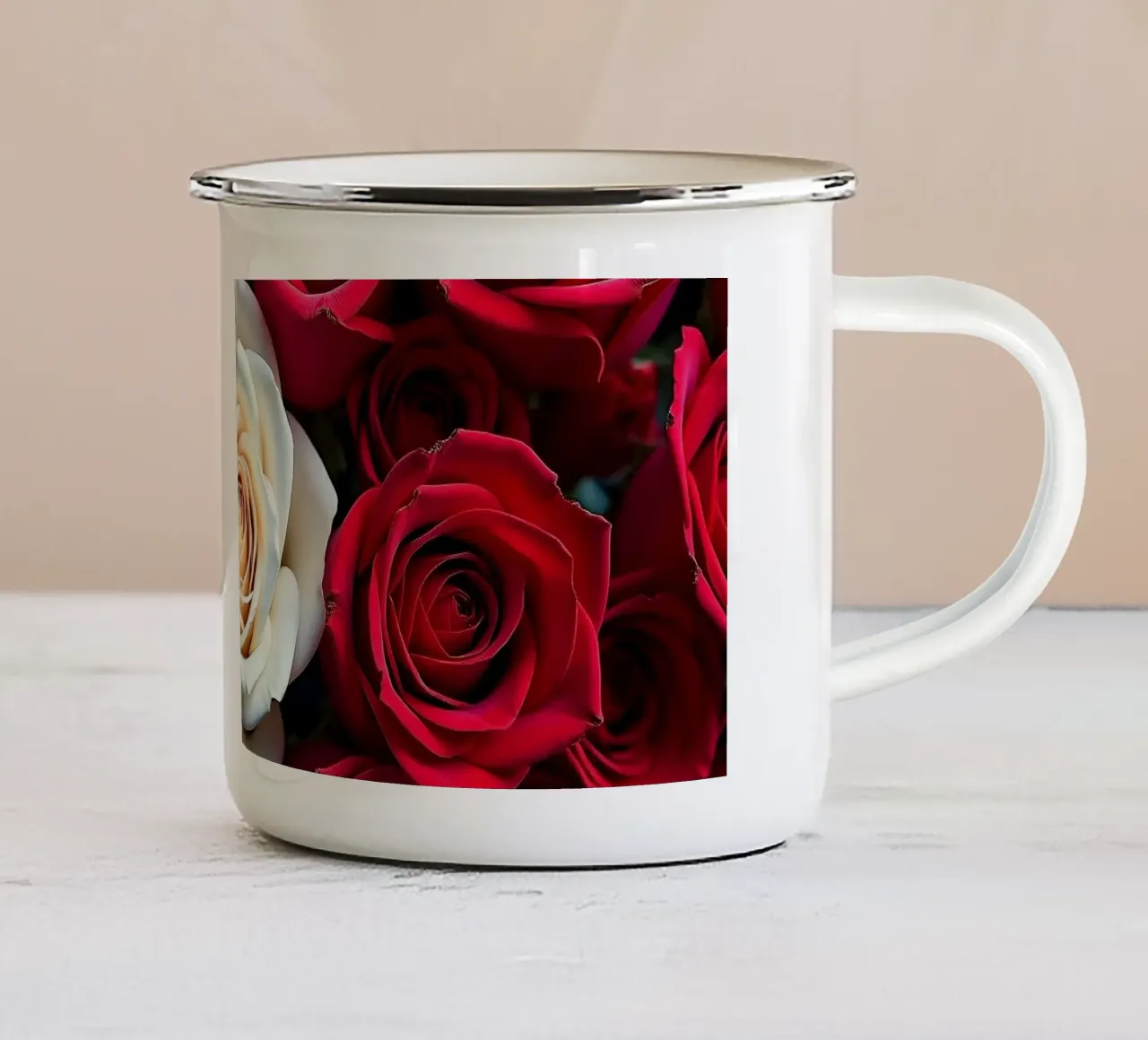 rose_rosso_bianco_1 tazza in smalto da Farb- und Blütenzauber by LK
