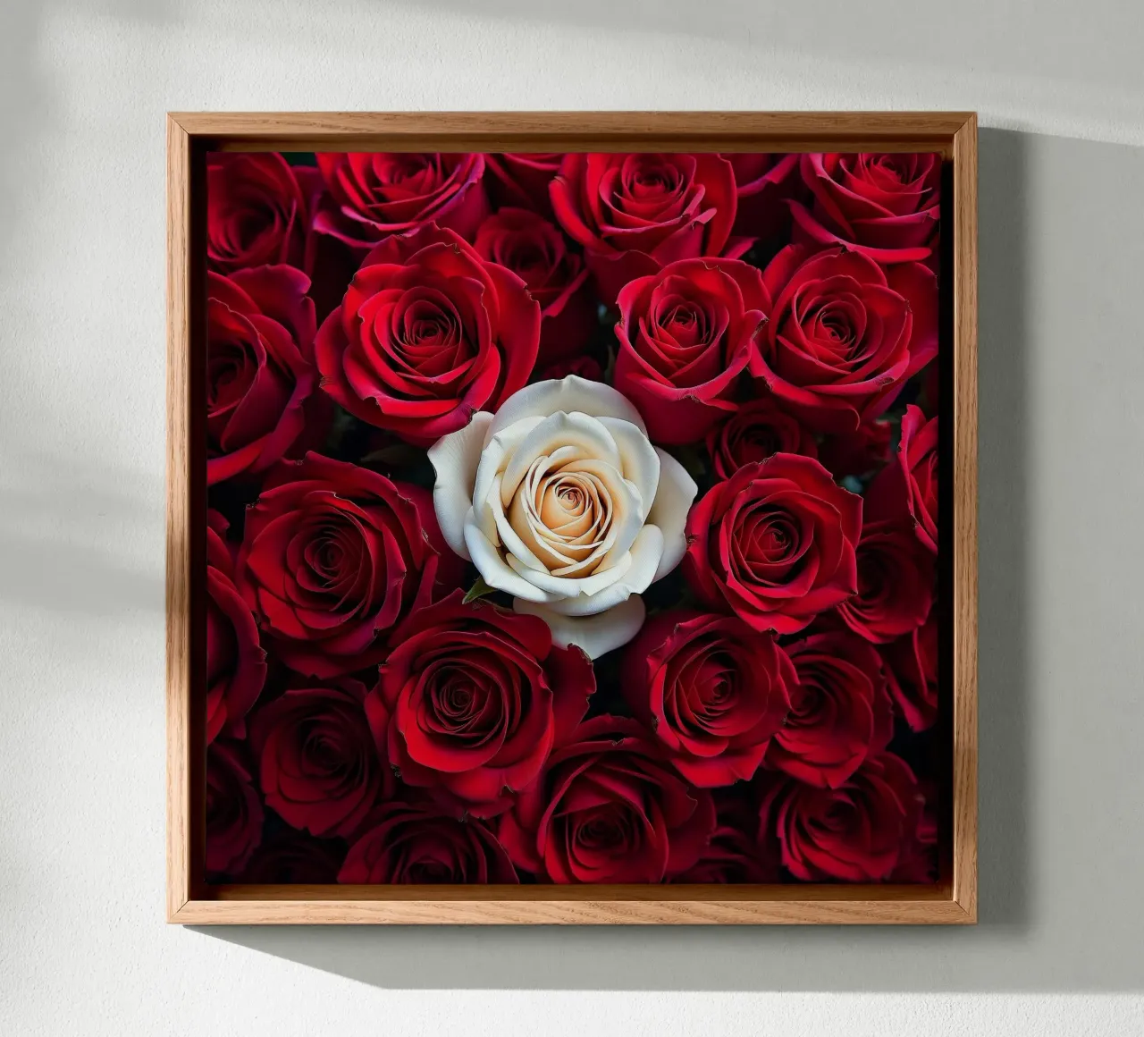 rose_rosso_bianco_1 tela con Cornice a cassetta da Farb- und Blütenzauber by LK