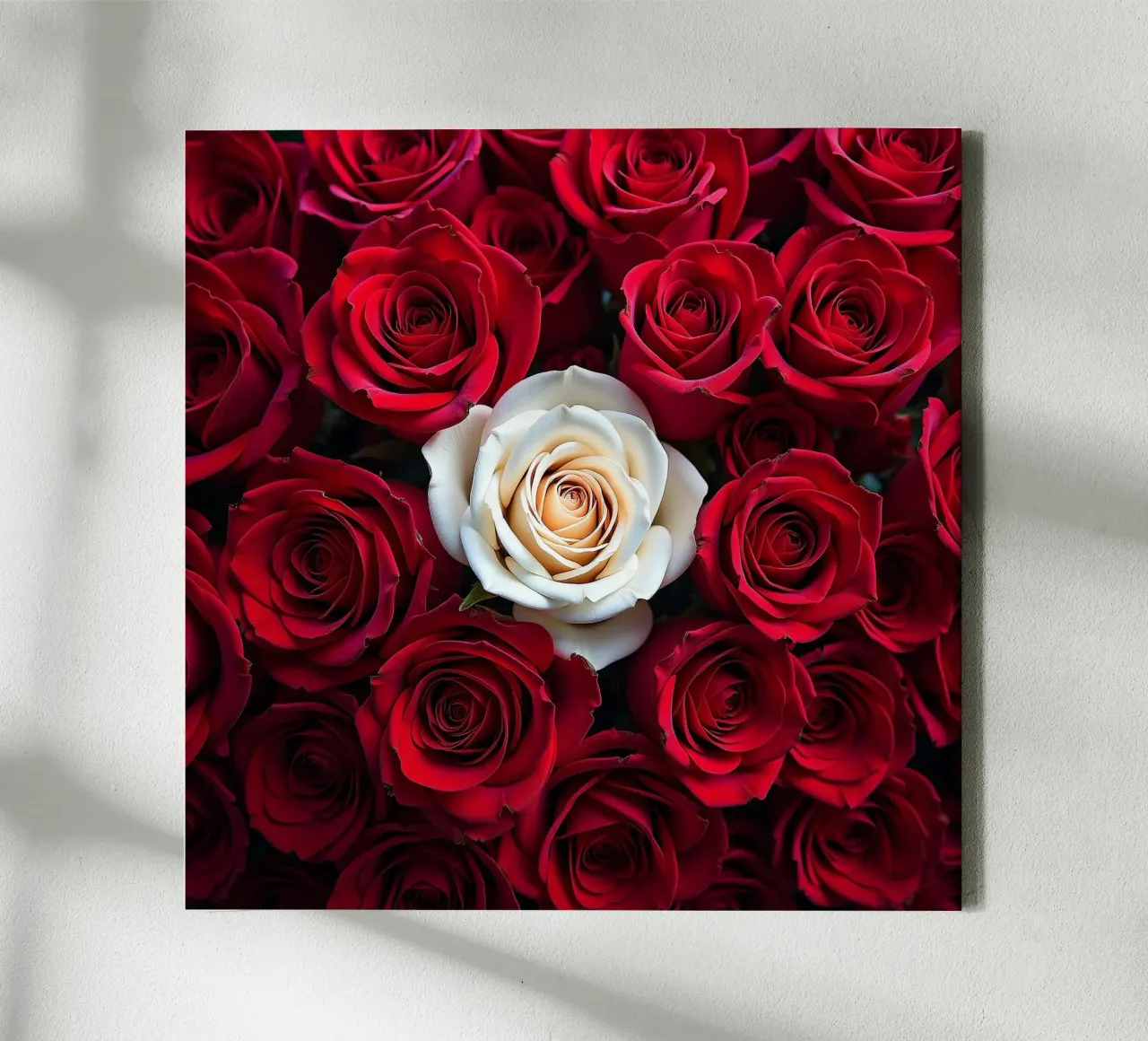 rose_rosso_bianco_1 tela con Cornice a cassetta da Farb- und Blütenzauber by LK