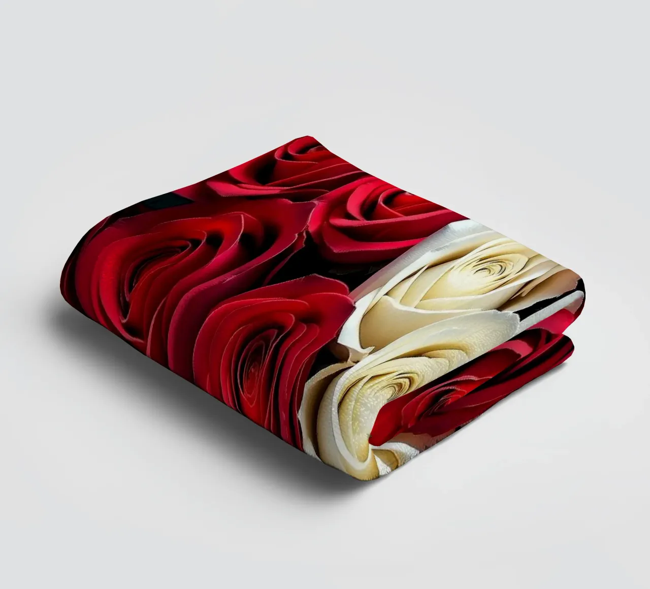 Rose_rosso_bianco_2 asciugamano da bagno da Farb- und Blütenzauber by LK