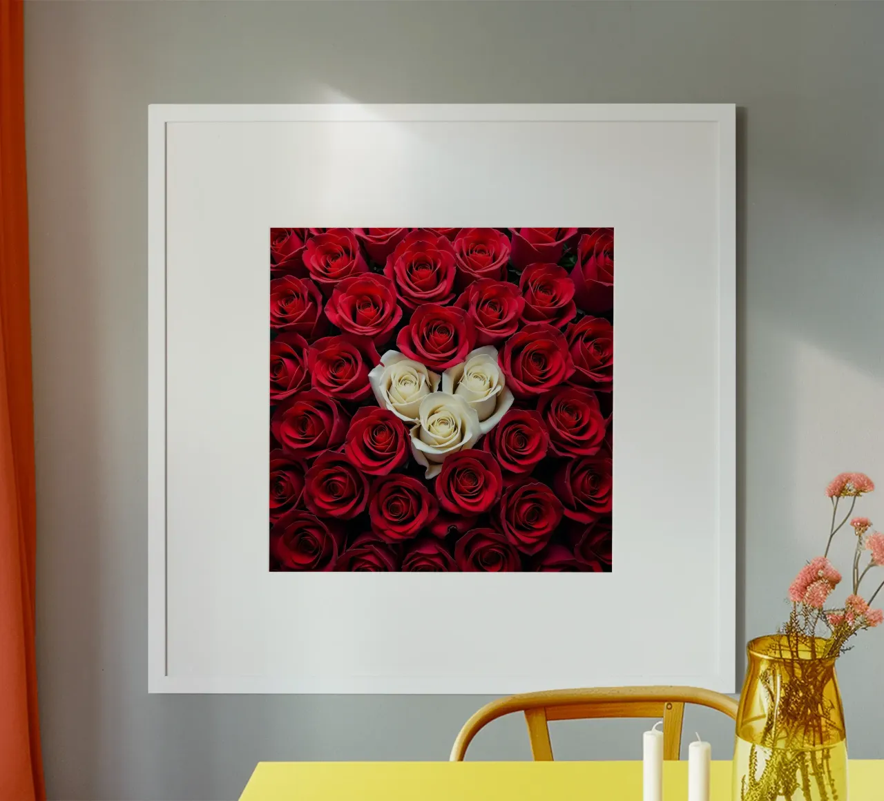 Rose_rosso_bianco_2 poster da Farb- und Blütenzauber by LK