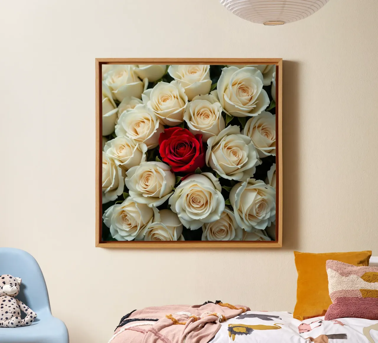 rozen_wit_rood_1 canvas met Baklijst van Farb- und Blütenzauber by LK