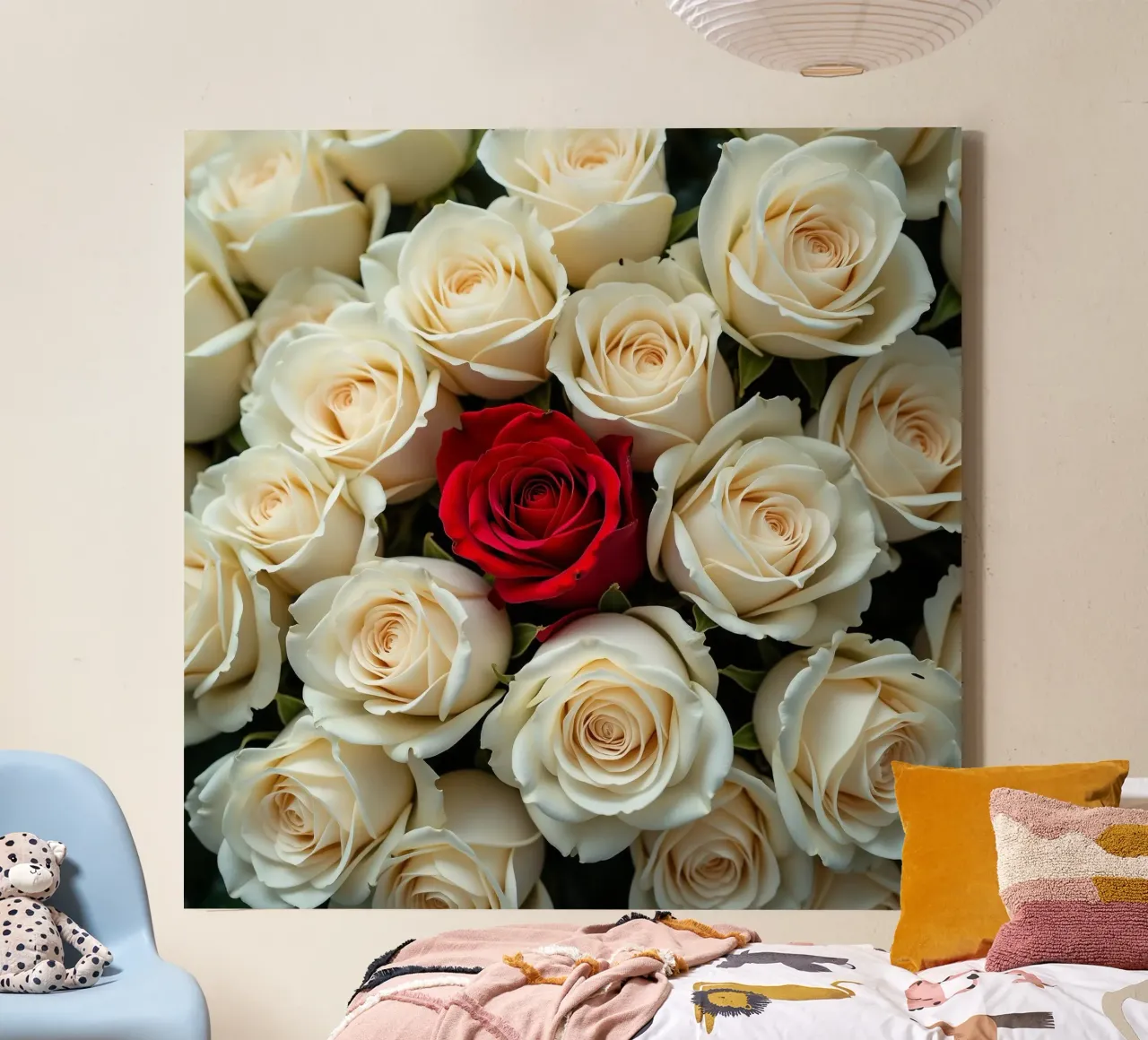 rozen_wit_rood_1 canvas met Baklijst van Farb- und Blütenzauber by LK