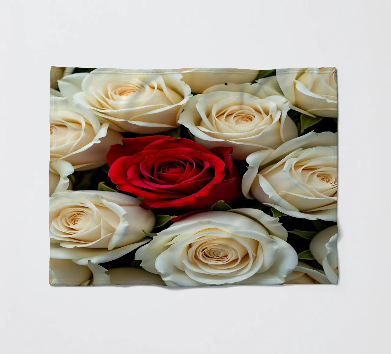 rose_bianco_rosso_1 coperta in pile da Farb- und Blütenzauber by LK