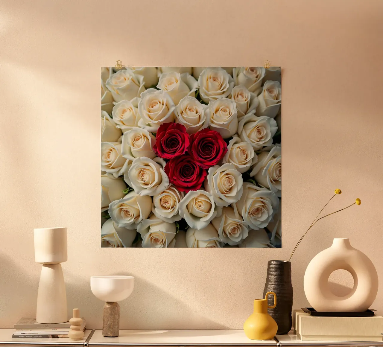 rose_bianco_rosso_2 poster da Farb- und Blütenzauber by LK