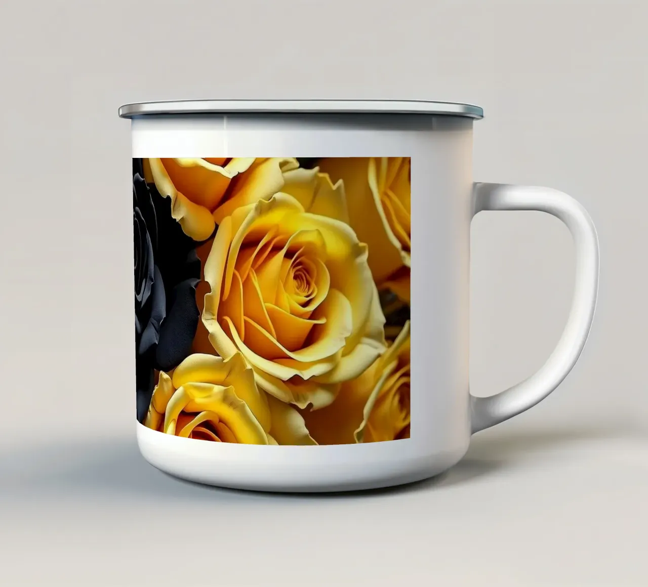 rose_giallo_nero_1 tazza in smalto da Farb- und Blütenzauber by LK