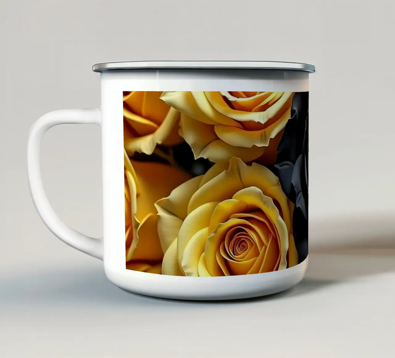 rose_giallo_nero_1 tazza in smalto da Farb- und Blütenzauber by LK