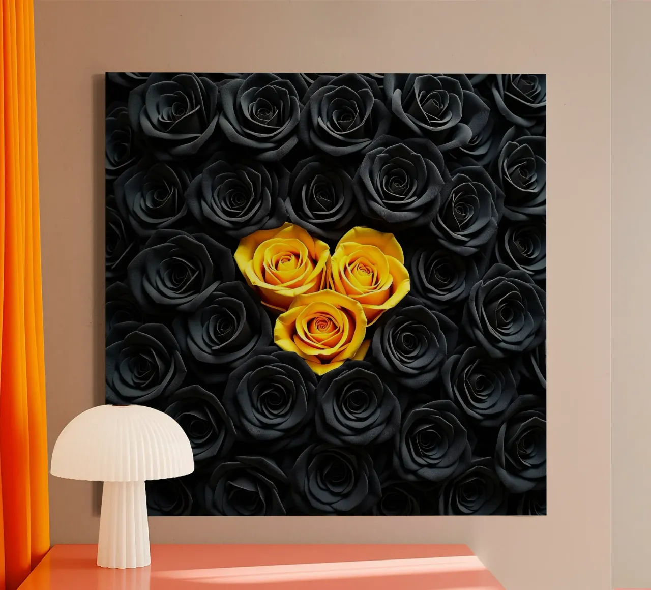 Rose_nere_gialle_2 tela con Cornice a cassetta da Farb- und Blütenzauber by LK