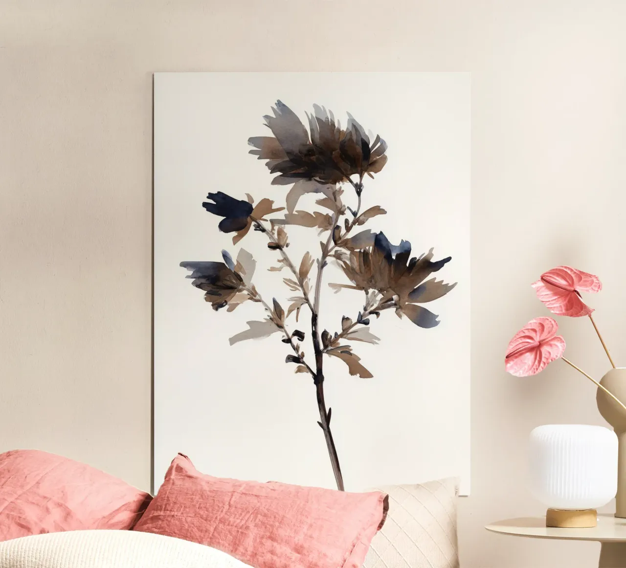 Sepia Bloom poster con telaio in plastica da Sophia Calder Studio