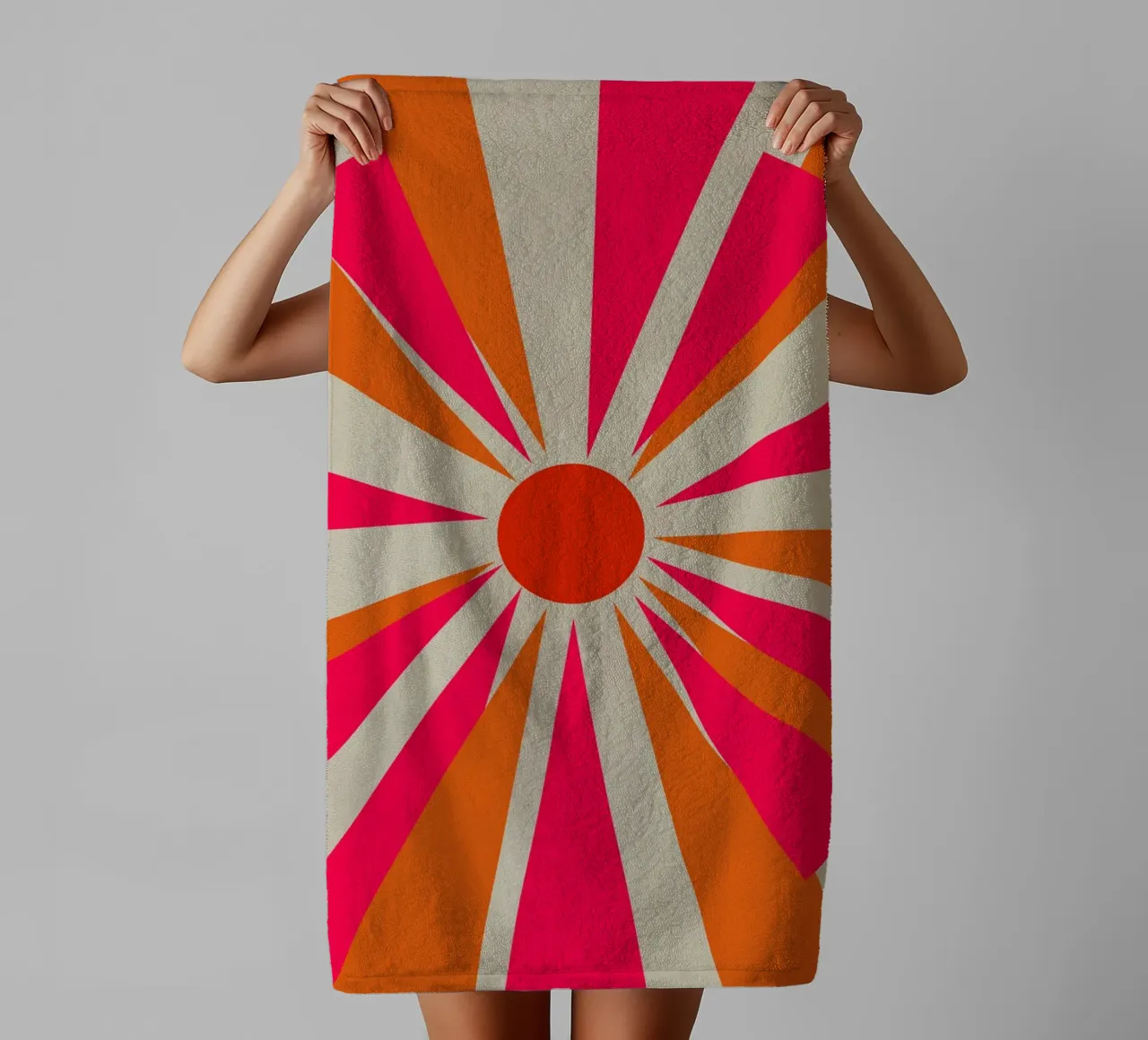 Bold Sun towel by Rose Beck Art