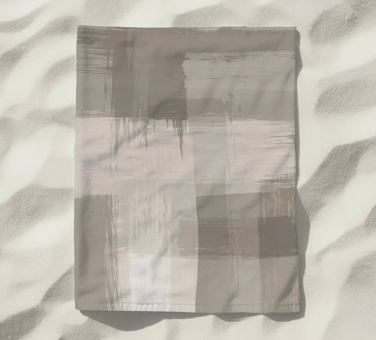 Surfaces 12B | Neutral Sand & Beige Brush Stroke Abstract telo mare da sabidussi