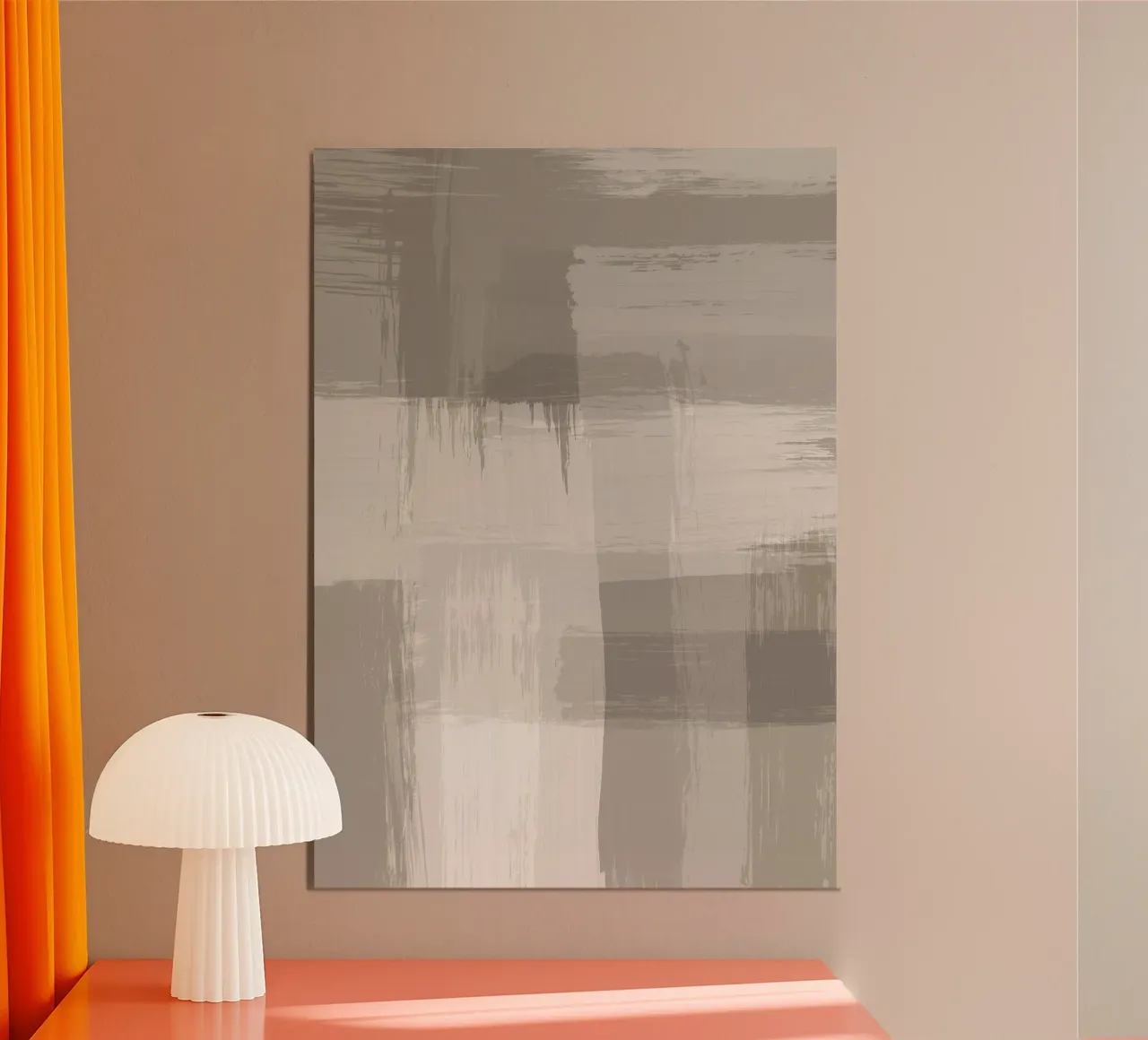Surfaces 12B | Neutral Sand & Beige Brush Stroke Abstract alluminio dibond da sabidussi