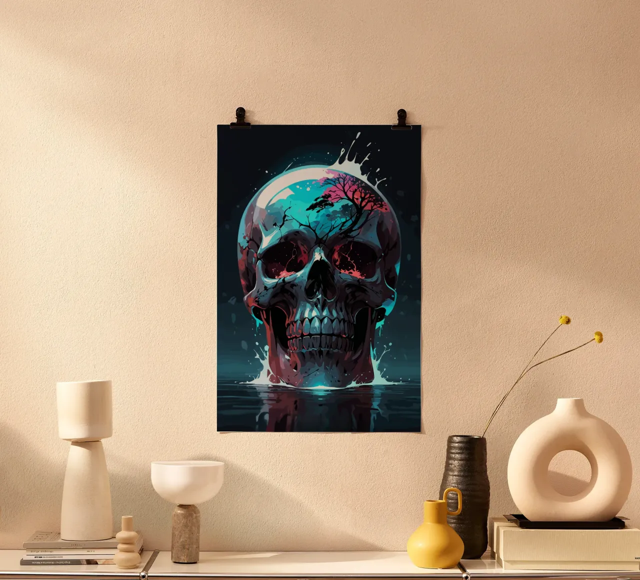Crâne - Mortalità riflessa - Requiem della natura poster da LM2KONE