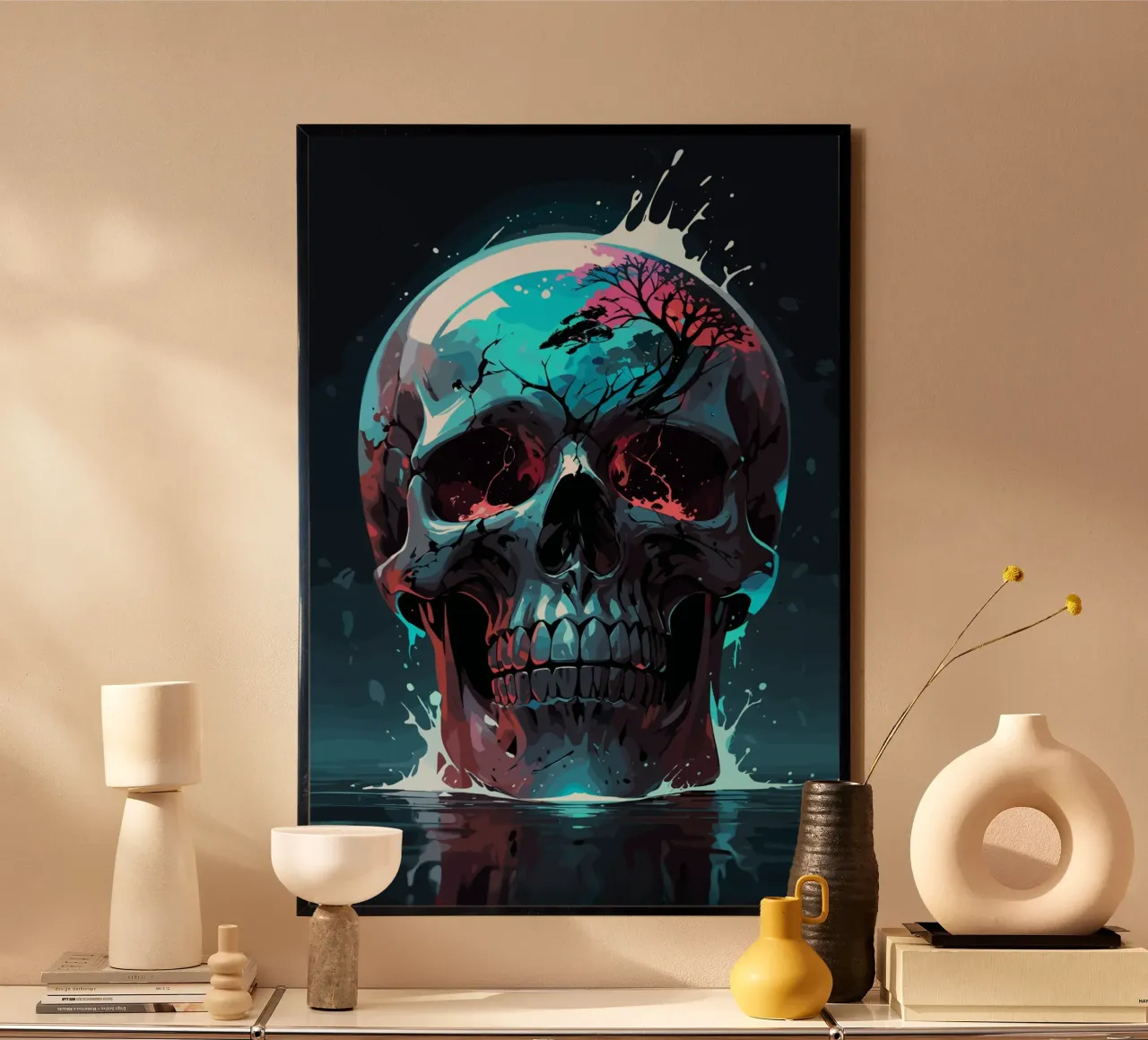 Crâne - Mortalità riflessa - Requiem della natura poster da LM2KONE