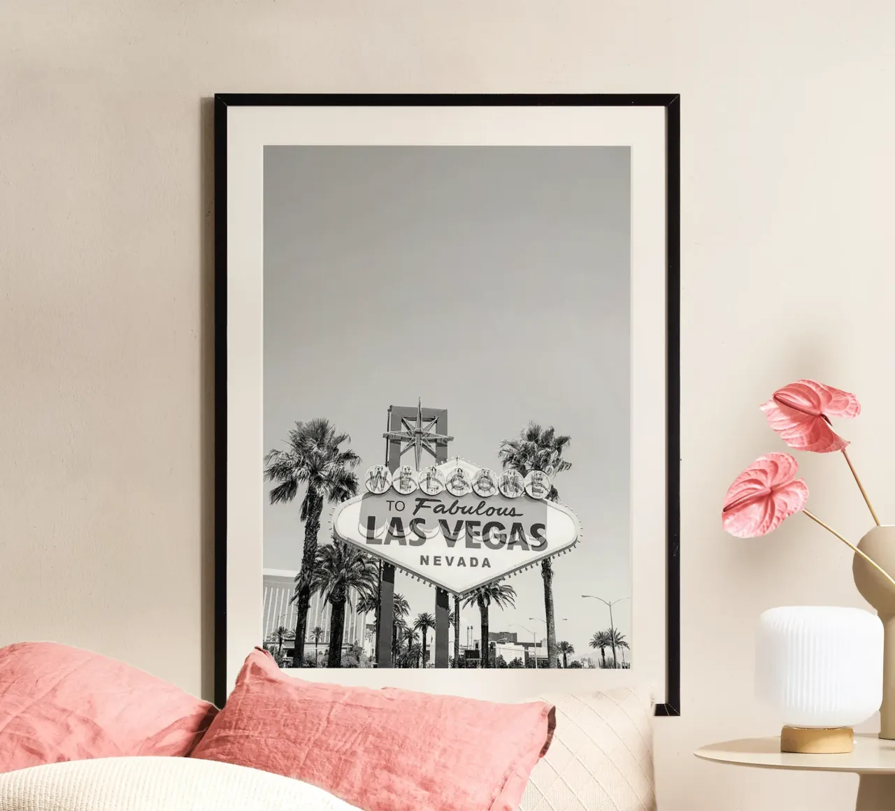 La favolosa Las Vegas poster con telaio in legno da Sowa Studio