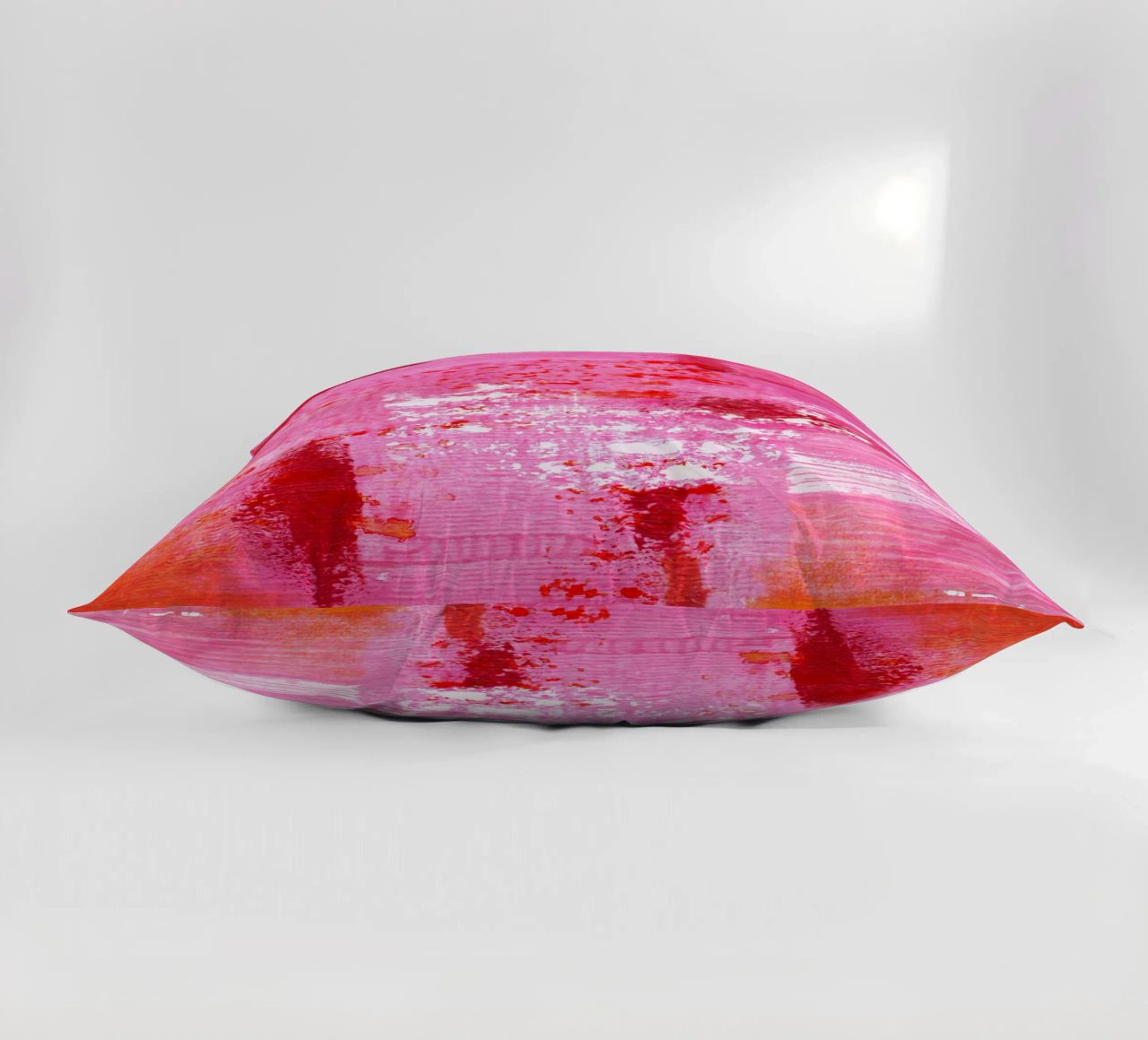 Surfaces 13 | Very Hot Pink & Red | Abstract Painting Kissen von sabidussi