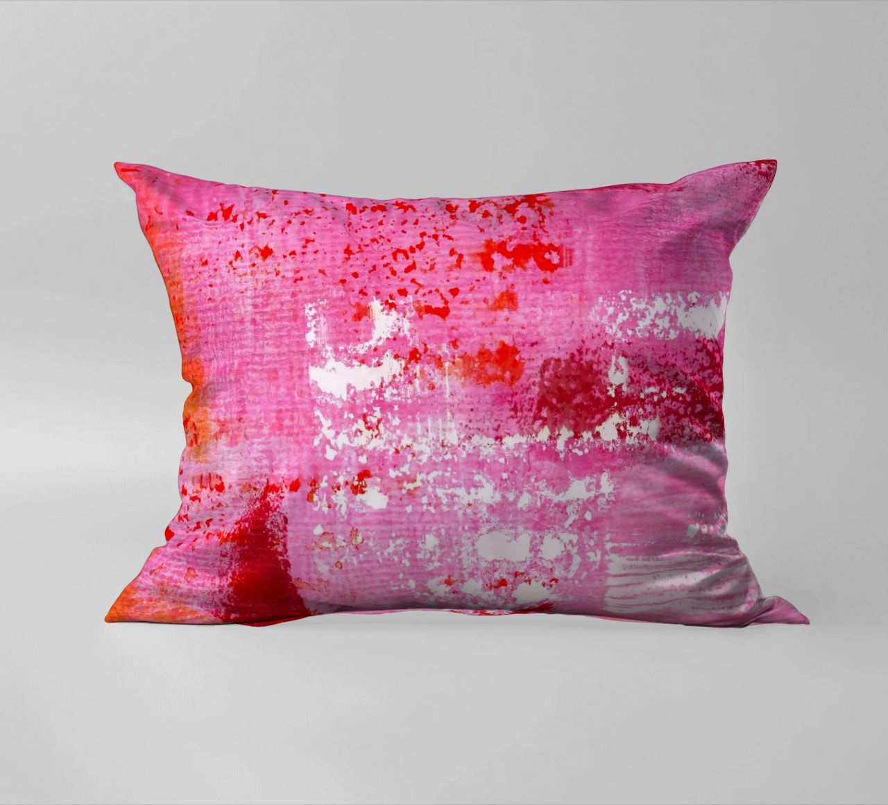 Surfaces 13 | Very Hot Pink & Red | Abstract Painting Kissen von sabidussi