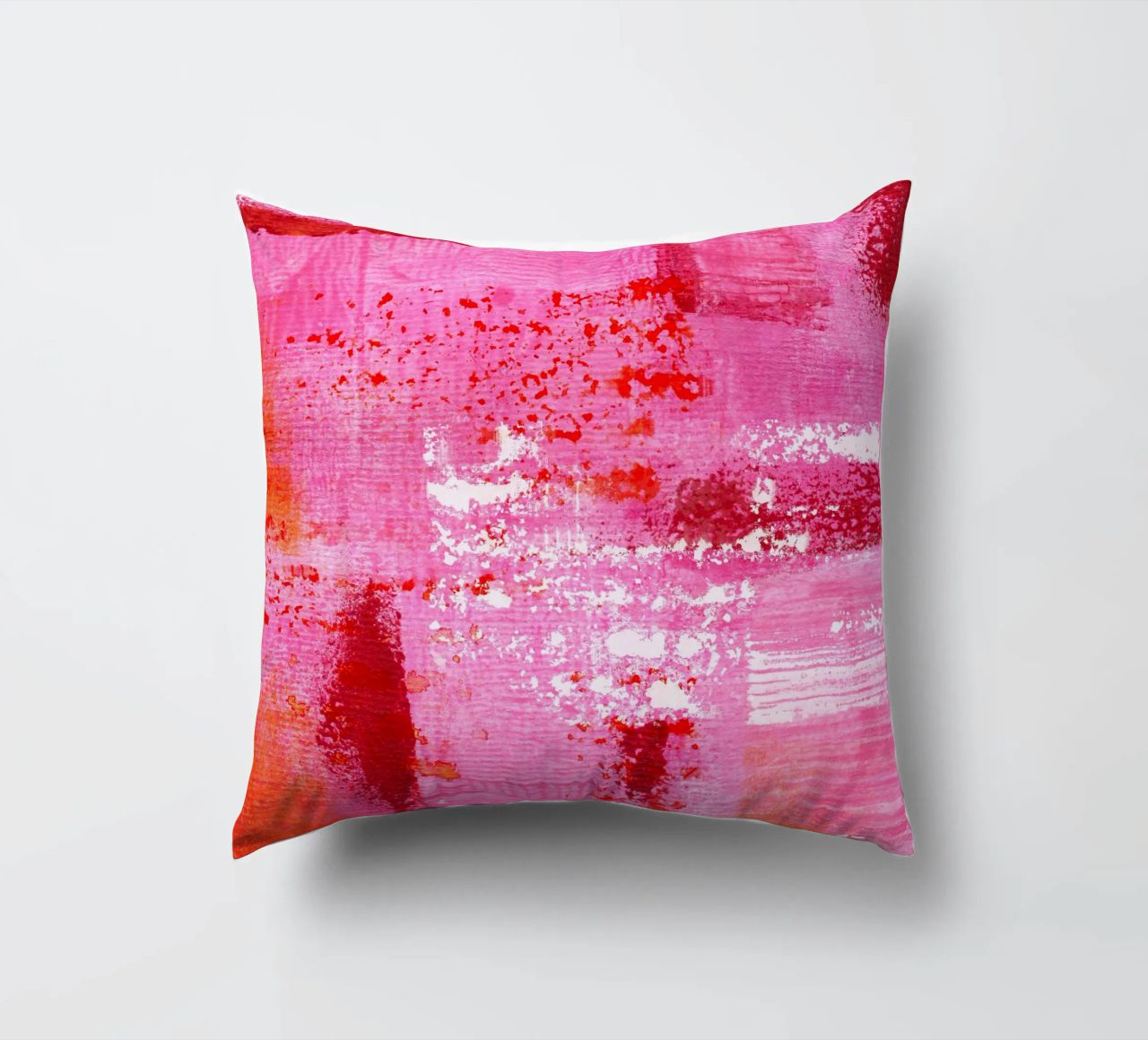 Surfaces 13 | Very Hot Pink & Red | Abstract Painting Kissen von sabidussi