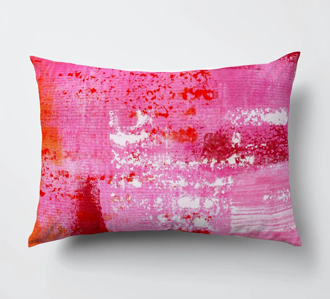 Surfaces 13 | Very Hot Pink & Red | Abstract Painting Kissen von sabidussi