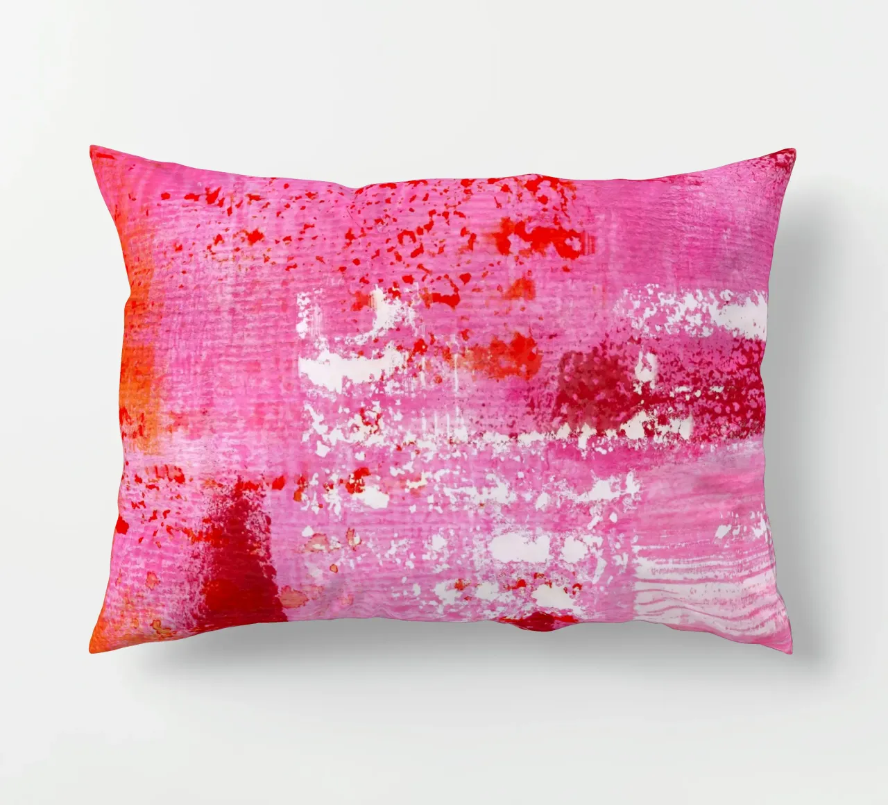 Surfaces 13 | Very Hot Pink & Red | Abstract Painting cuscino da sabidussi