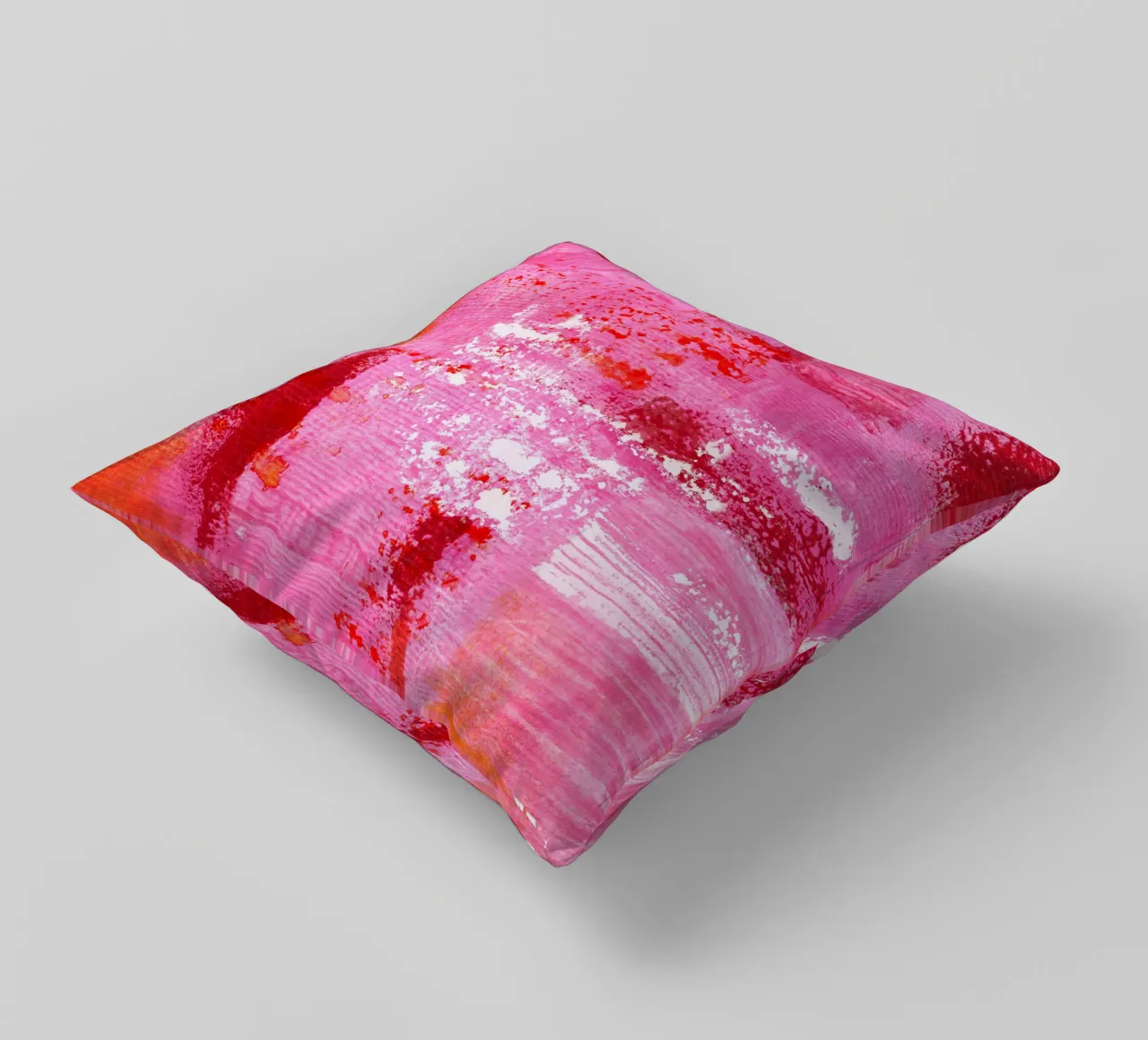 Surfaces 13 | Very Hot Pink & Red | Abstract Painting cuscino da sabidussi