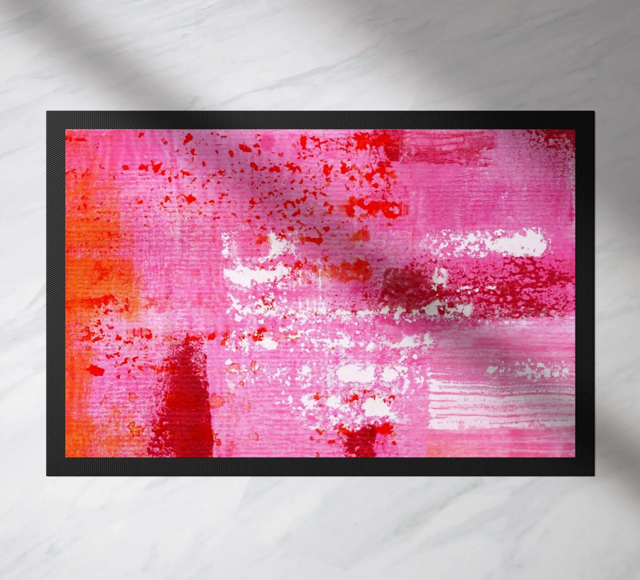 Surfaces 13 | Very Hot Pink & Red | Abstract Painting Fußmatte von sabidussi