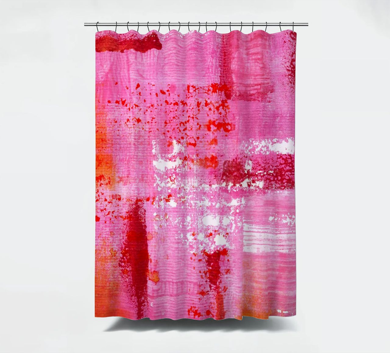 Surfaces 13 | Very Hot Pink & Red | Abstract Painting Duschvorhang von sabidussi