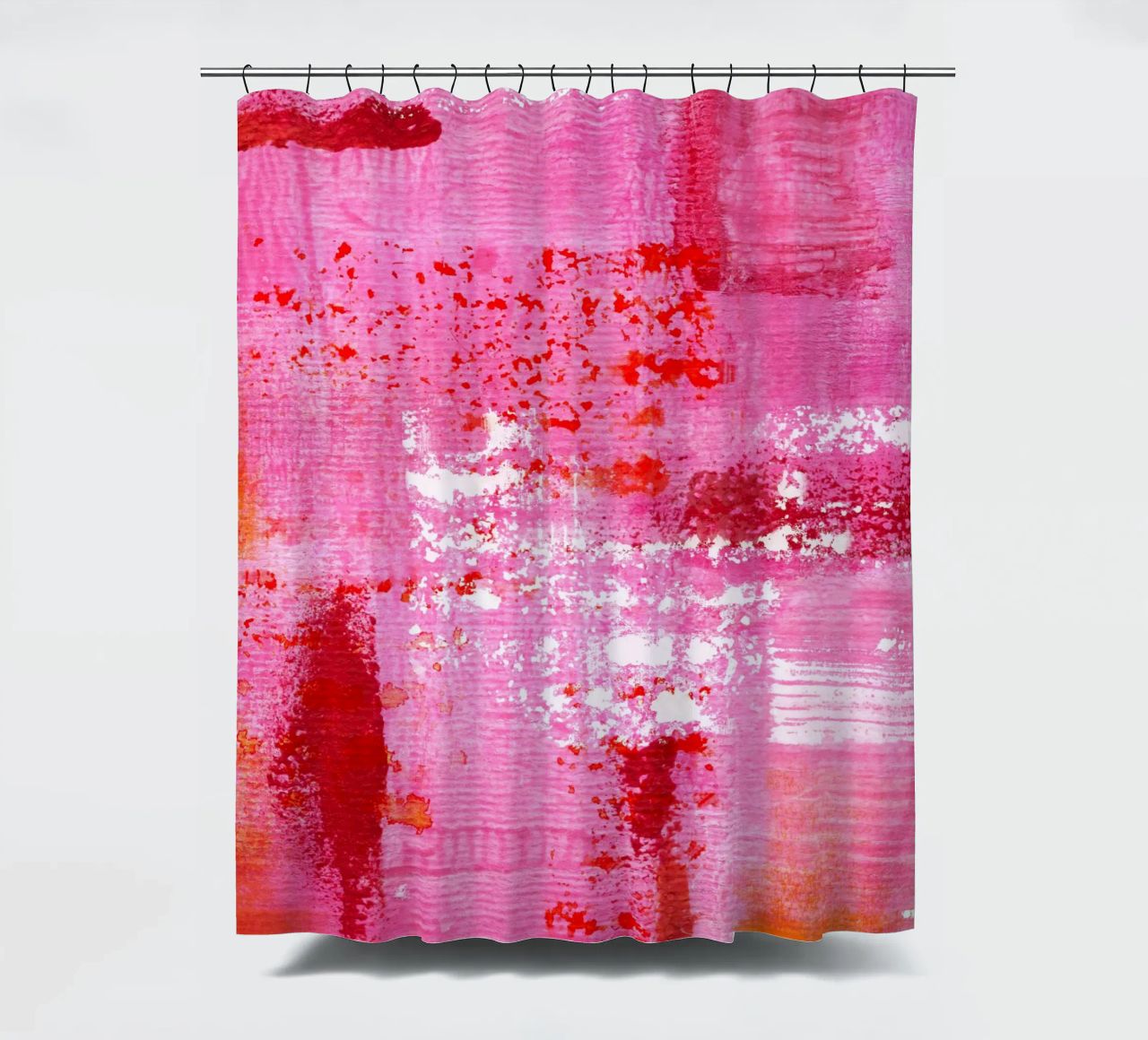 Surfaces 13 | Very Hot Pink & Red | Abstract Painting Duschvorhang von sabidussi