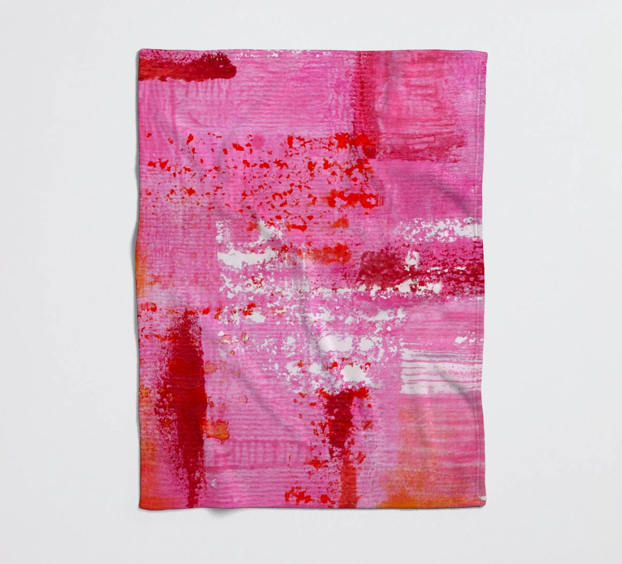 Surfaces 13 | Very Hot Pink & Red | Abstract Painting Fleecedecke von sabidussi