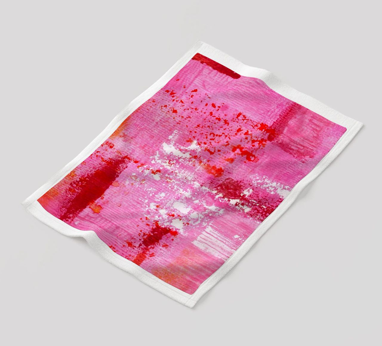 Surfaces 13 | Very Hot Pink & Red | Abstract Painting Fleecedecke von sabidussi