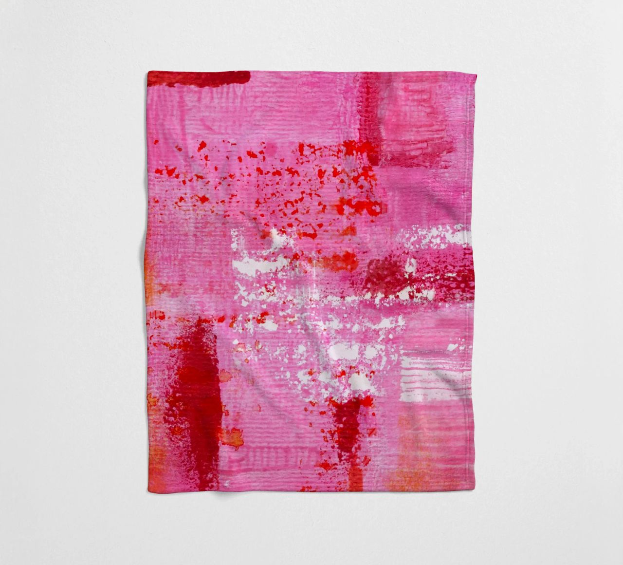 Surfaces 13 | Very Hot Pink & Red | Abstract Painting Fleecedecke von sabidussi