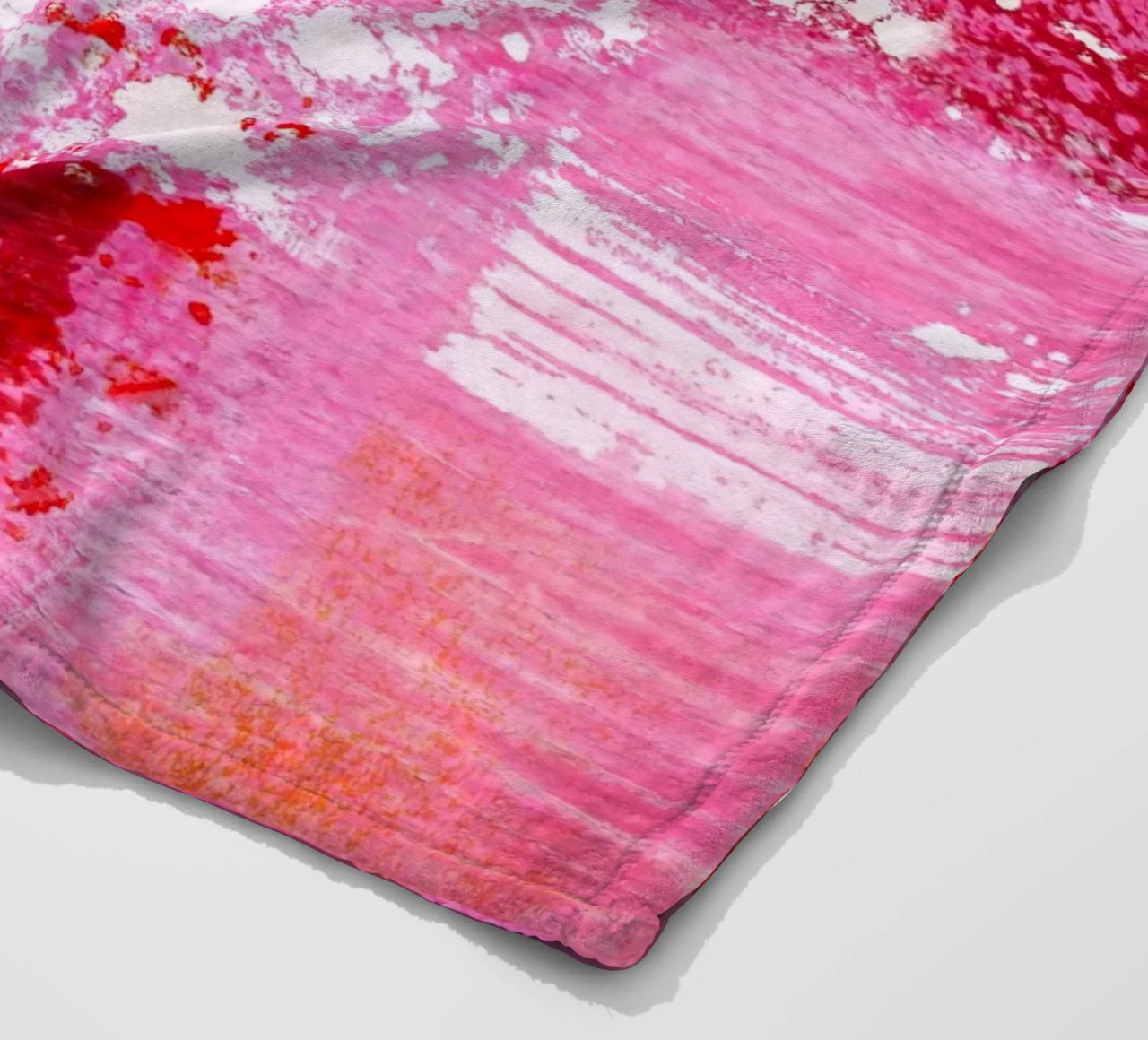 Surfaces 13 | Very Hot Pink & Red | Abstract Painting Fleecedecke von sabidussi