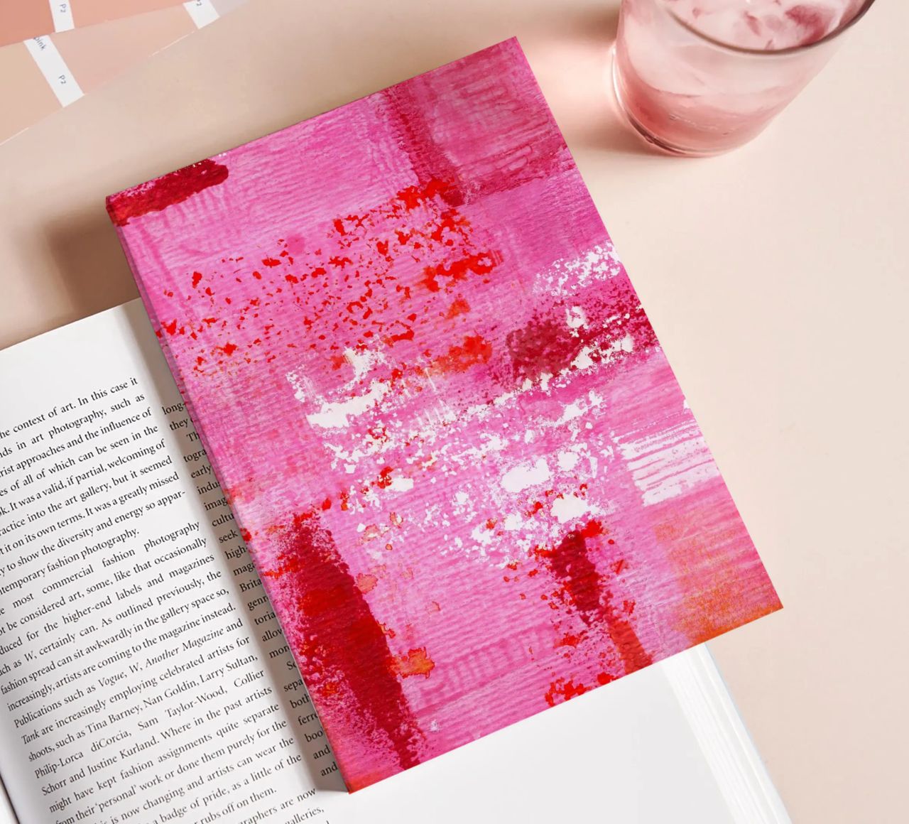Surfaces 13 | Very Hot Pink & Red | Abstract Painting Notizbuch von sabidussi